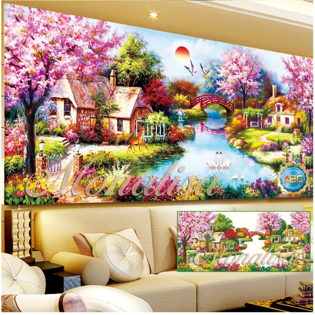 Tranh đính đá mùa xuân ấm áp LV009