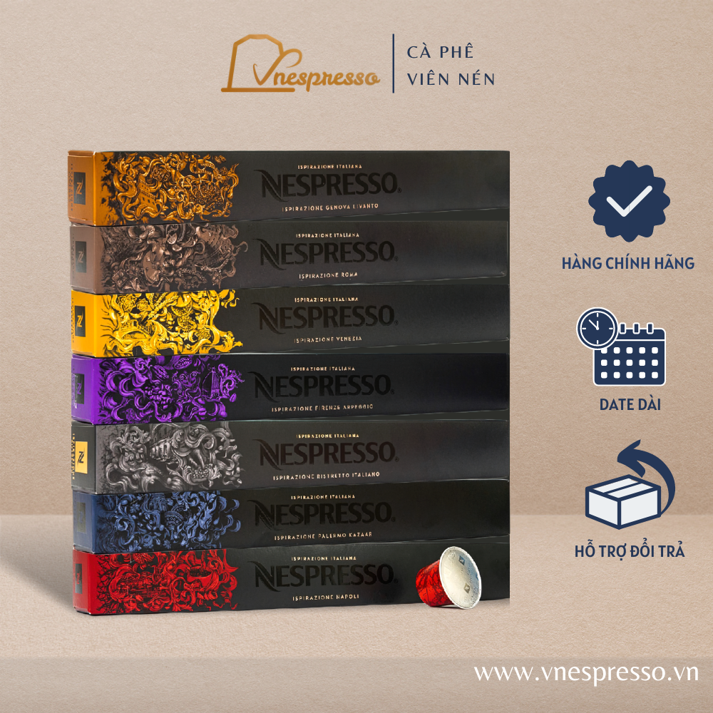 Viên nén cà phê Nespresso Dòng "ĐẬM ĐÀ" INTENSO Ispirazione Italiana hộp 10 viên