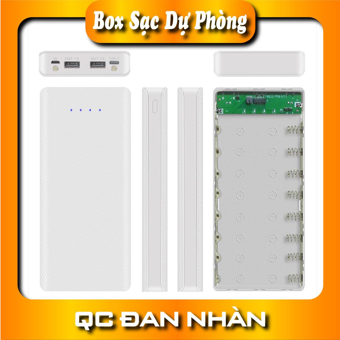 Box sạc dự phòng 8 cell không kèm pin
