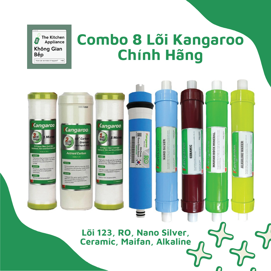 Bộ lõi lọc nước kangaroo 8 lõi chính hãng ưu đãi hấp dẫn