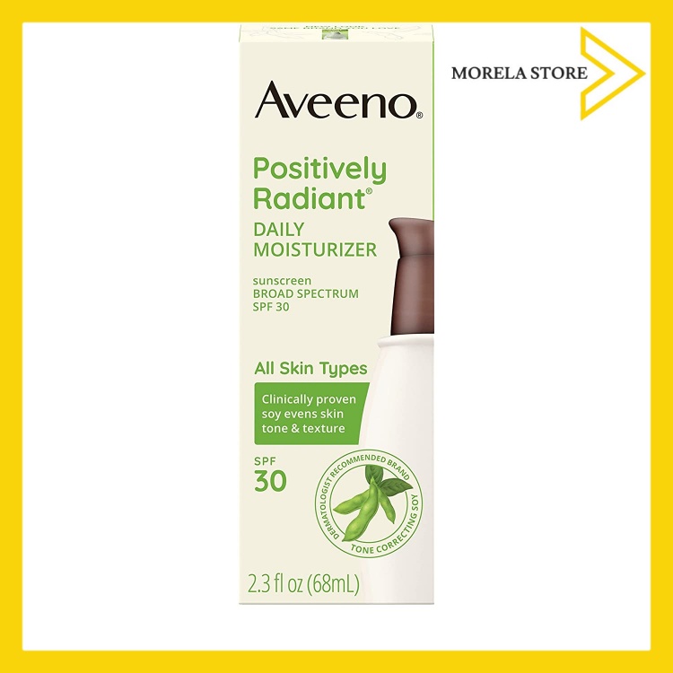[HCM]Kem dưỡng ẩm làm trắng da Aveeno Positively Radiant Daily Facial Moisturizer with Total Soy Complex and Broad Spectrum SPF 30 Sunscreen
