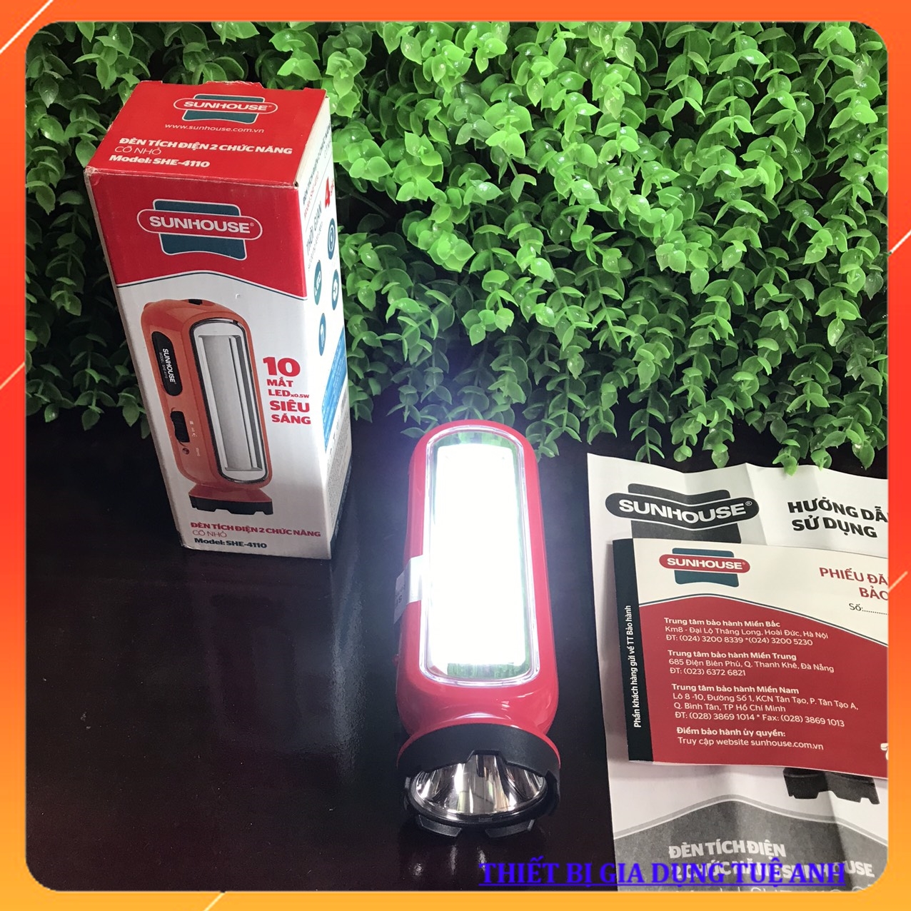 Đèn tích điện 2 chức năng sunhouse she-4110, bóng led siêu sáng -