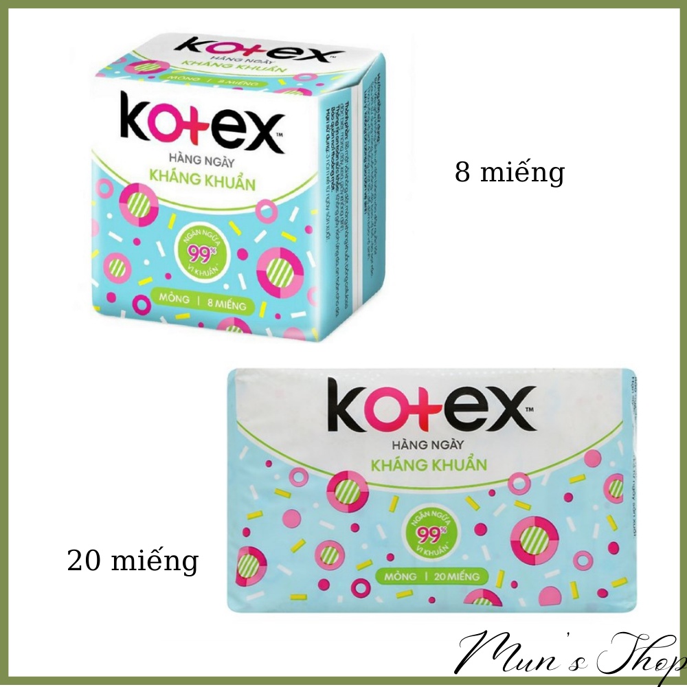 Băng vệ sinh KOTEX 8 Miếng - bvs hàng ngày 8 miếng 20 miếng