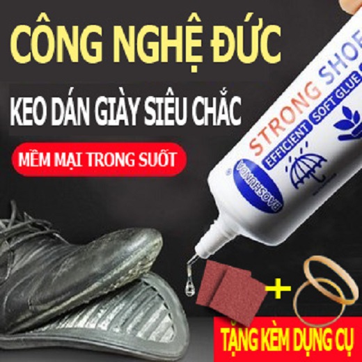 Keo dán giày dép chuyên dụng - giày vải, da, thể thao 60ml tặng kèm dụng cụ