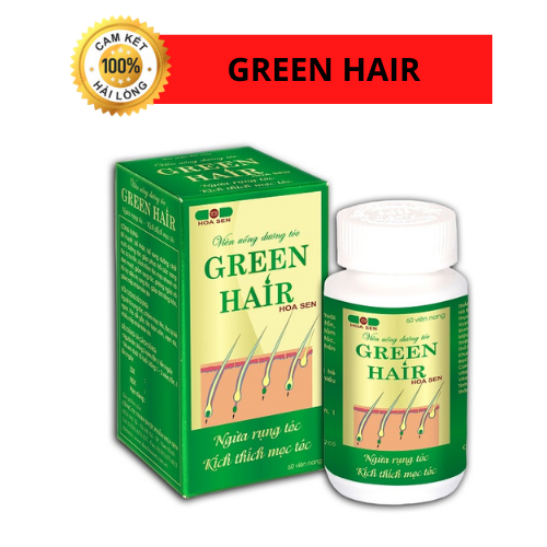Viên uống dưỡng tóc GREEN HAIR HOA SEN (Dạng lọ 60 Viên) ngăn ngừa rụng tóc, kích thích mọc tóc hiệu quả