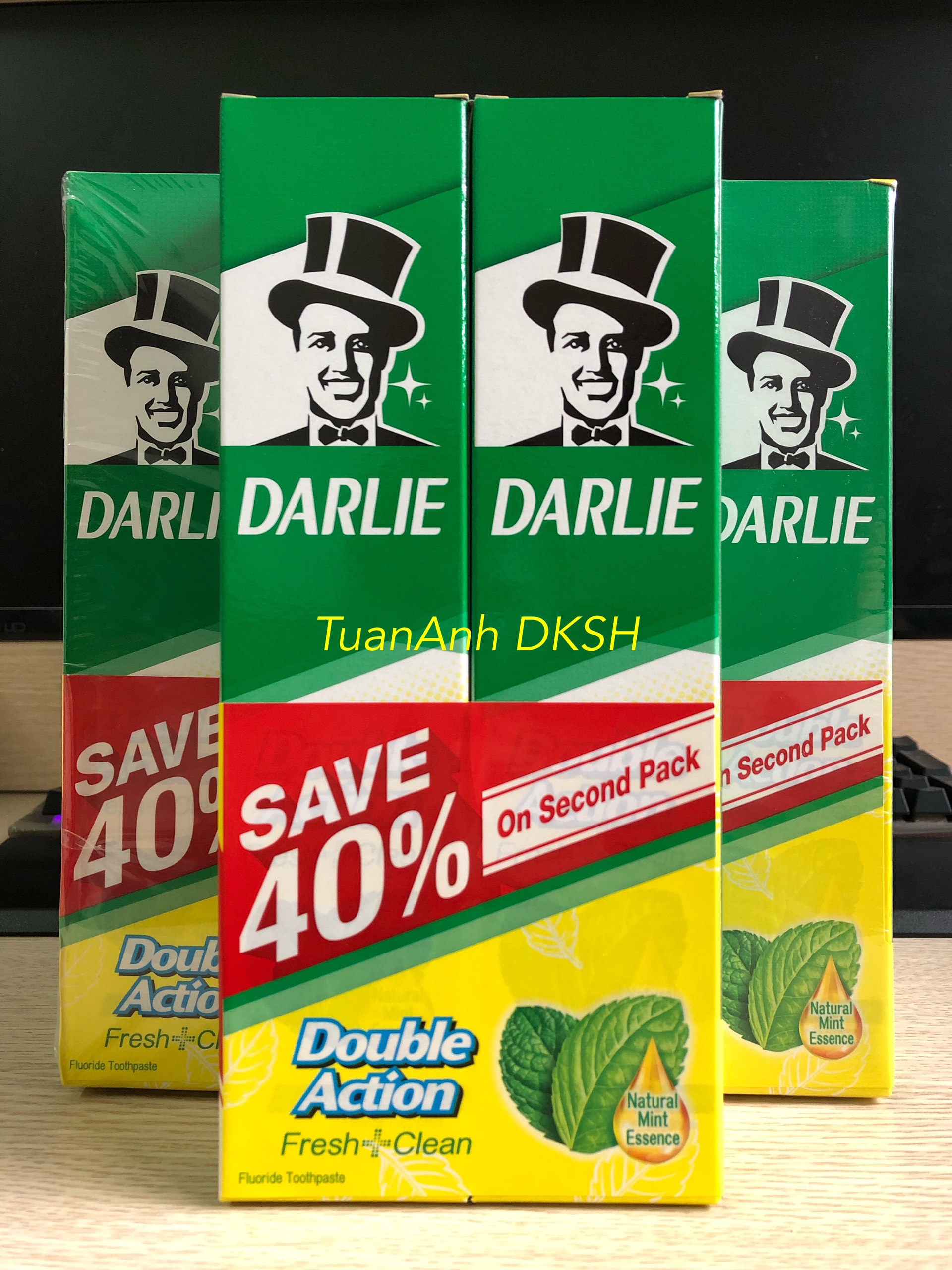 Combo 2 Tuýt Kem Đánh Răng DARLIE MINT (225g) Double Action - Hàng chính hãng DKSH Việt Nam.