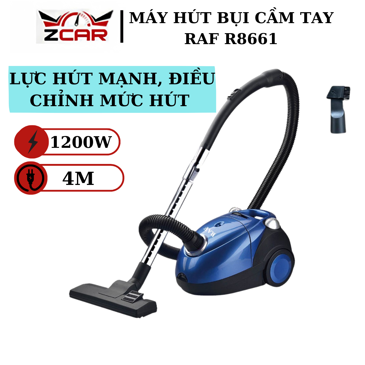 Máy hút bụi, máy hút bụi cầm tay , máy hút bụi mini, máy hút bụi đa năng hút gia đình công suất lớn  RAF HG8661- 1200W