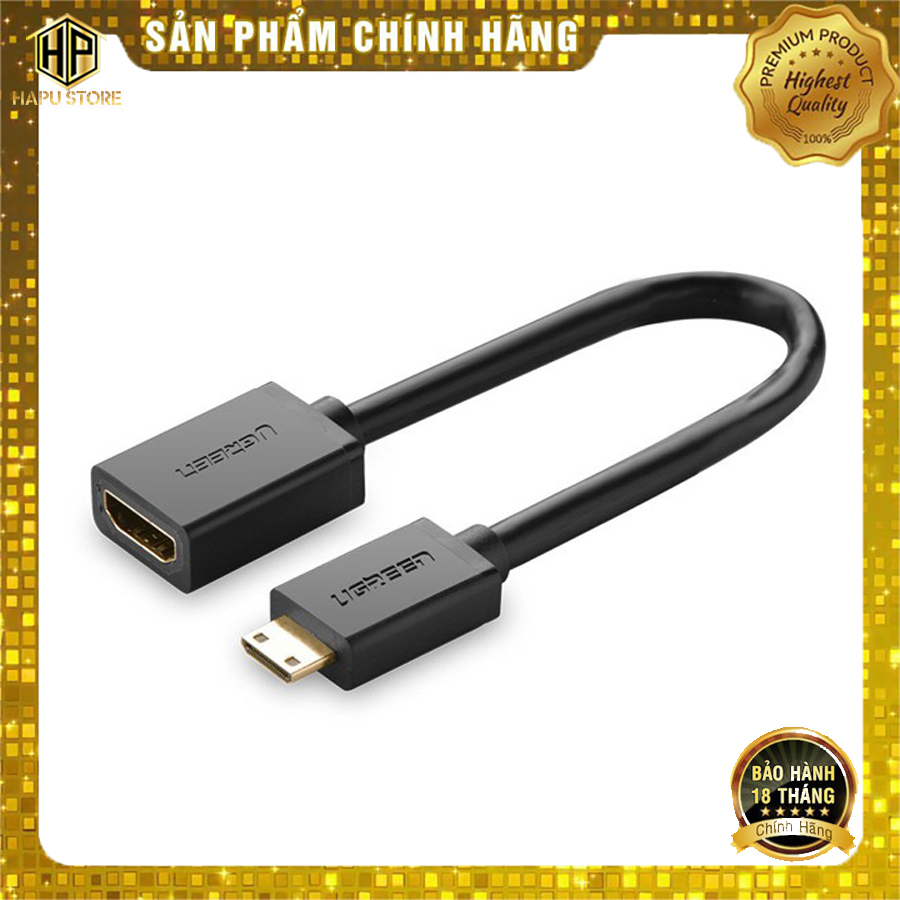 Cáp chuyển mini hdmi to hdmi ugreen 20137 dài 20cm chính hãng - hapustore