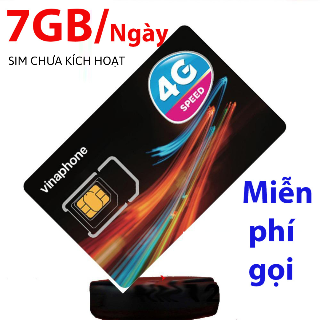 Freeship - chưa kích hoạt. sim 4g vinaphone gói d169g 7gb/ngày + free gọi nội mạng vinaphone
