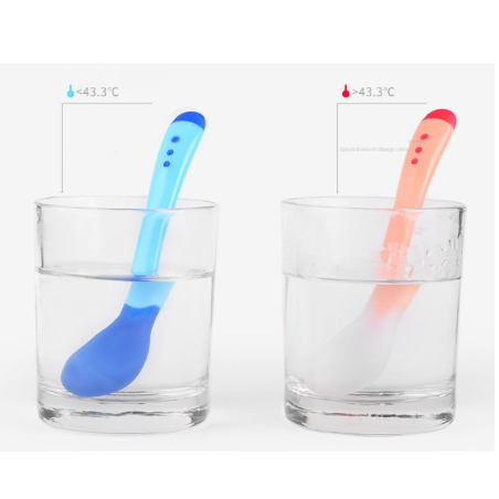 Thìa ăn dặm silicon báo nóng cho bé 2021