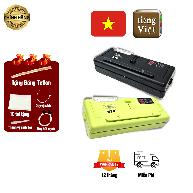 Máy hút chân không HTG P280A sử dụng gia đình, không kén túi, hút túi trơn hai mặt tiết kiệm, lực hút mạnh mẽ hút khô và hút ướt, dễ dàng tiện lợi, mối hàn túi 4mm kín kẽ hàng chính hãng