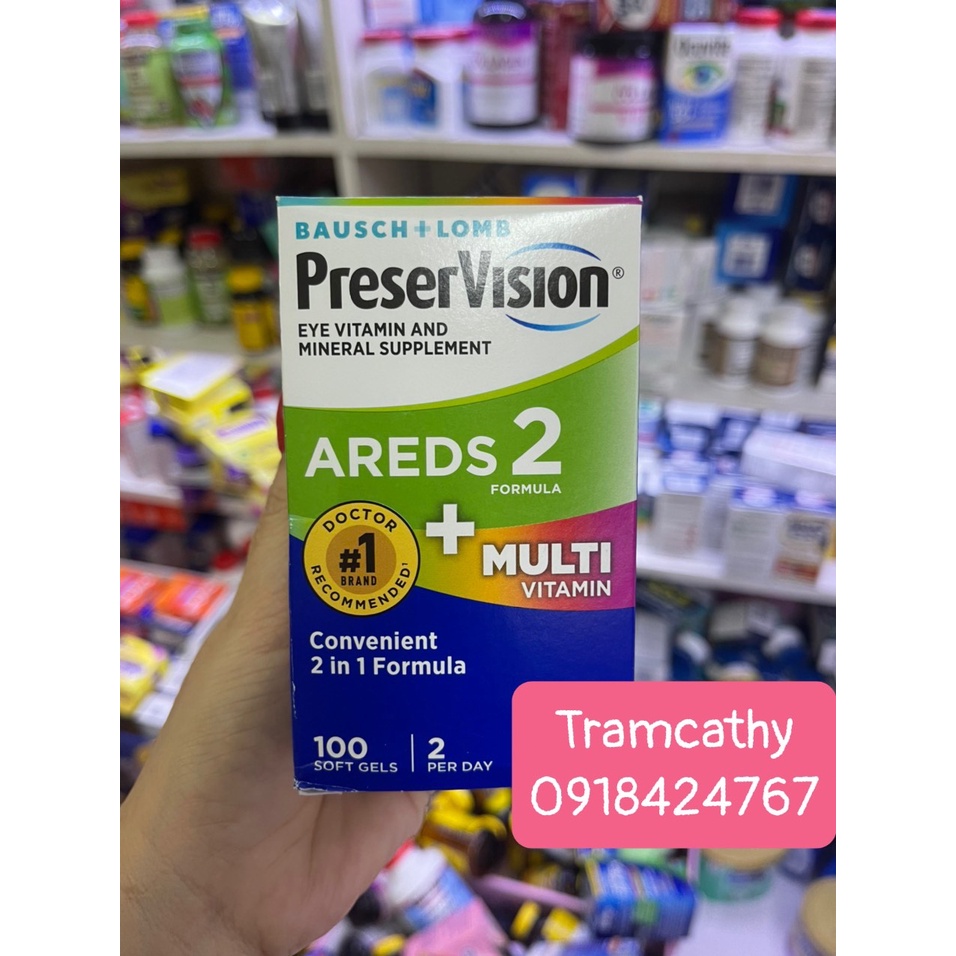 Viên uống bổ mắt PreserVision Areds 2 Formula với vitamin tổng hợp