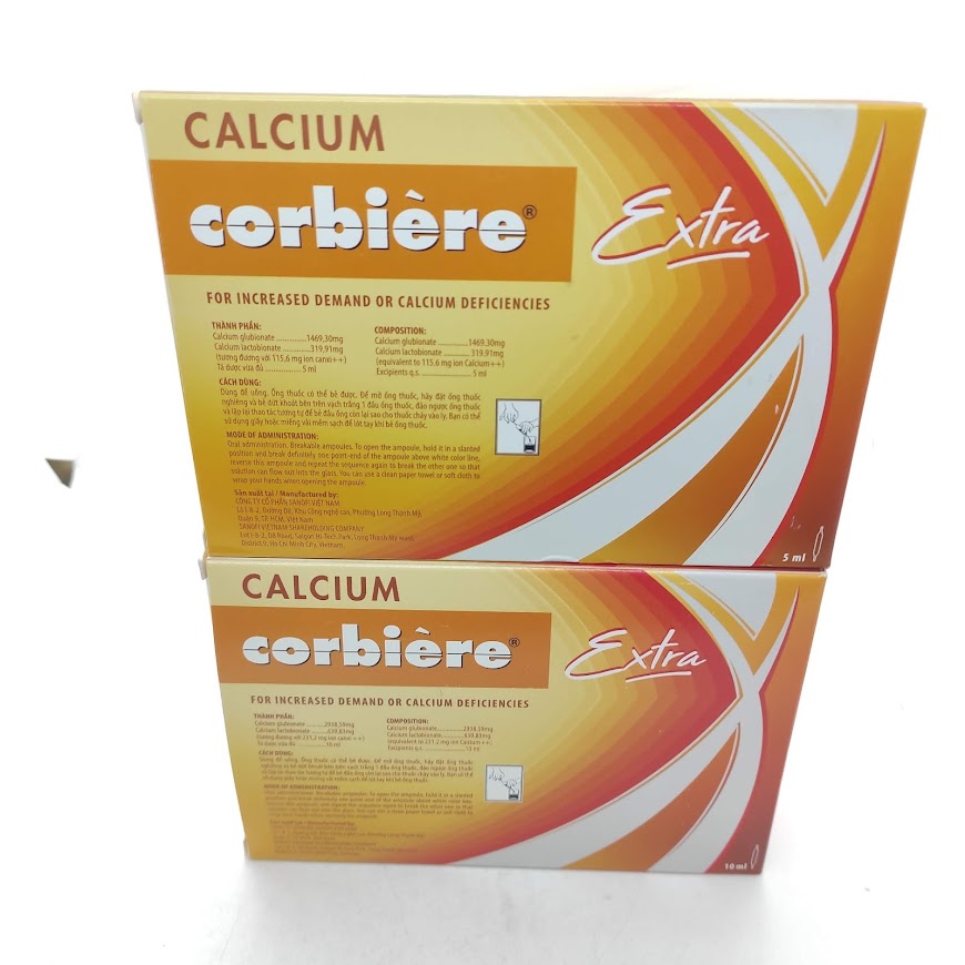 CALCIUM corbiere Extra hộp 30 ống - Bổ sung canxi trong hỗ trợ phòng ngừa loãng xương