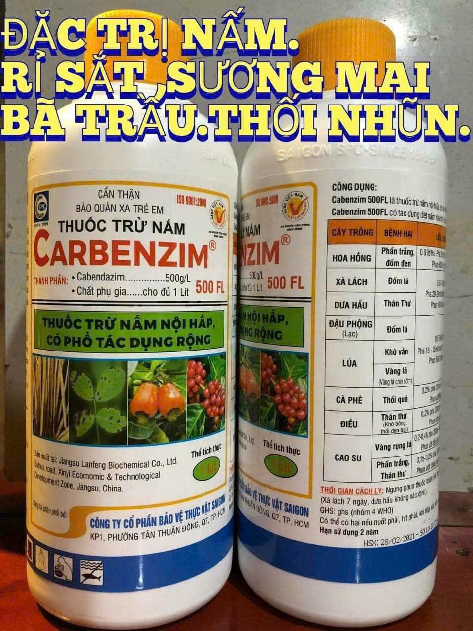 💎 Thuốc trừ nấm CARBENZIM 500FL (Chai 1 lít) Cabendazim 💖