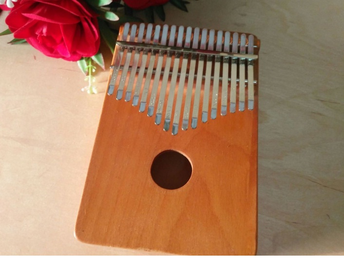 (HCMC) dk07-17-key wooden kalimba thumbsticks piano (free bag for tuning hammer, key caps, cleaning cloth)