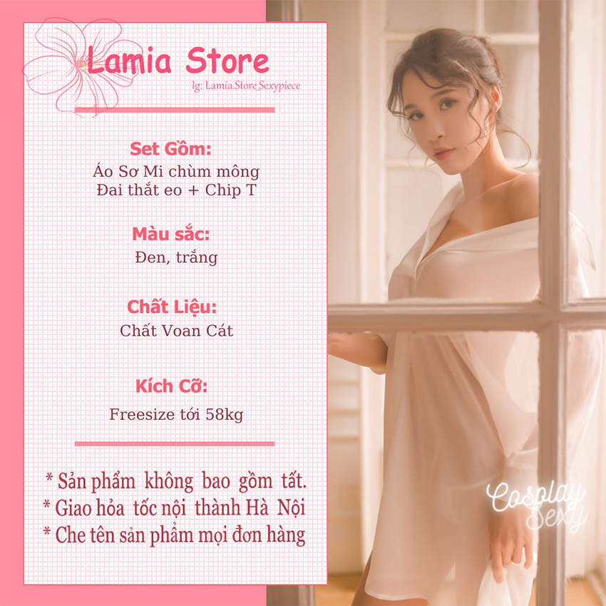 Áo Choàng Ngủ Nữ Sơ Mi Nữ Voan Cát Xuyên Thấu Sexy Gợi Cảm - LamiaStore - SM001, SM002