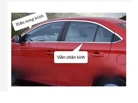 Nẹp Chân Kính Inox Xe Toyota Vios 2014 2015 2016 2017 2018 -4 Chi Tiết Chất Liệu Inox 304 Sáng Bóng, Phụ Kiện Trang Trí Ngoại Thất Tuyệt Vời Cho Xe