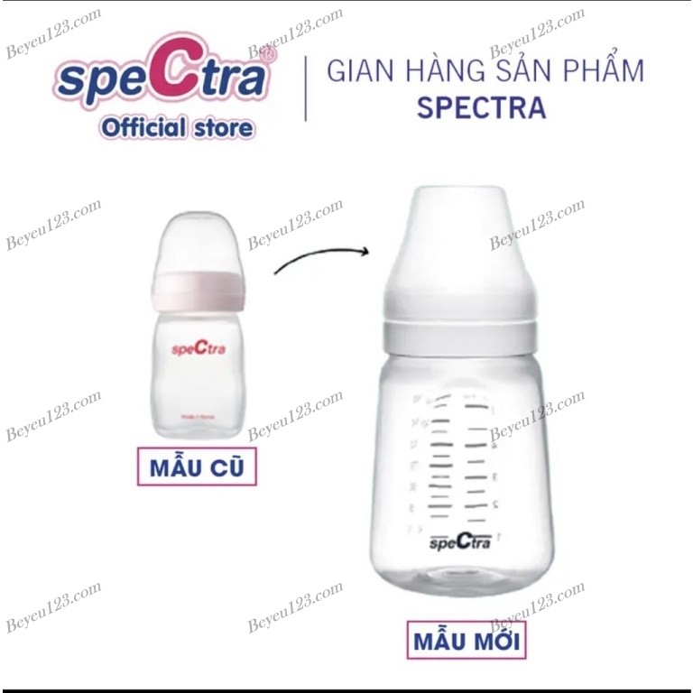 1 - 2 Bình trữ sữa mẹ cổ rộng kèm nắp đậy Spectra - Hàn Quốc