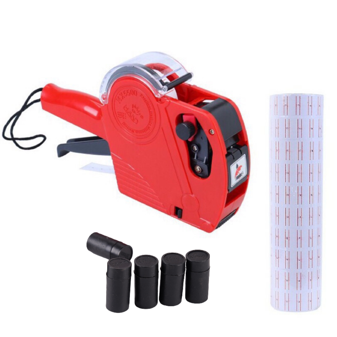 Combo máy bấm giá + tem giá + mực máy bấm giá
