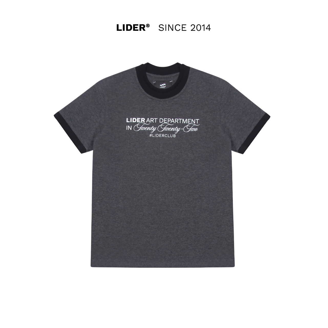 Áo thun họa tiết phom ôm body lider art department tee - trắng/ đen/ xám