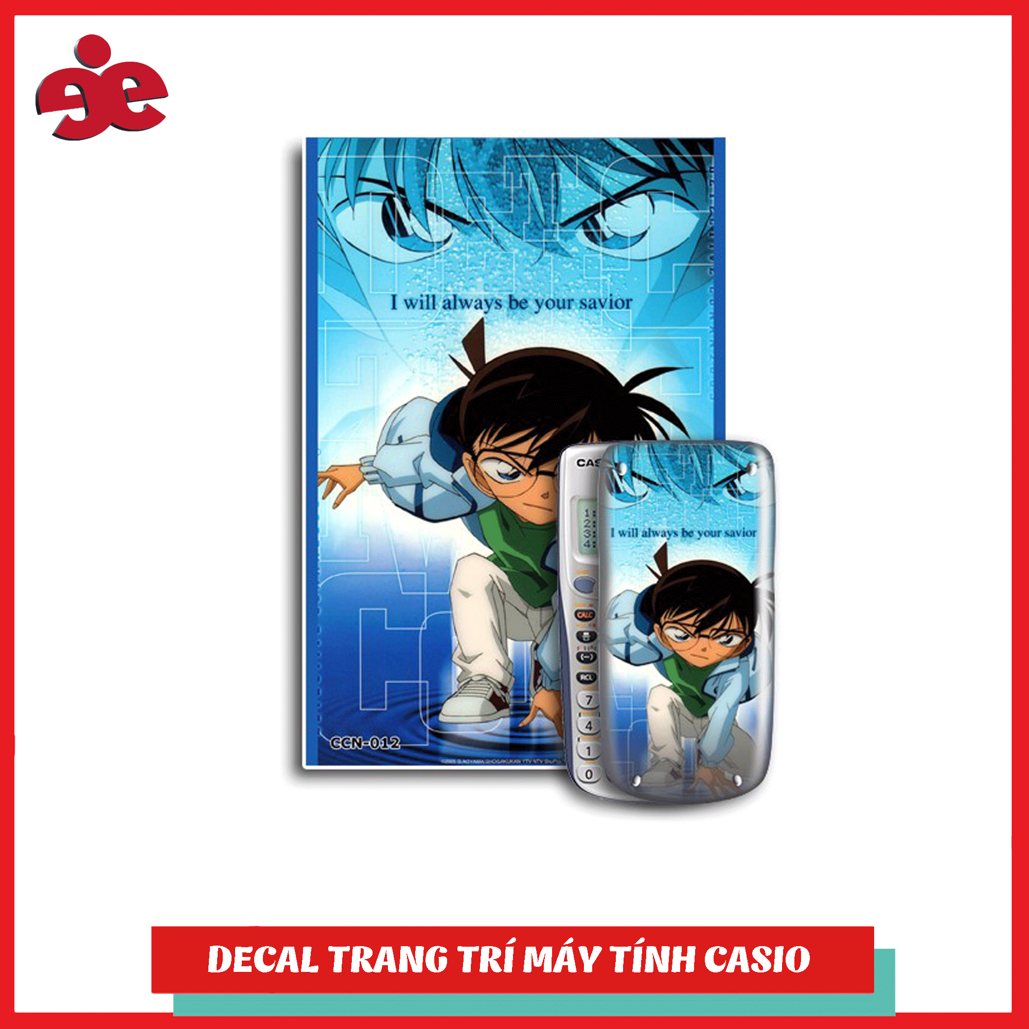 Bộ 2 decal trang trí máy tính cầm tay Conan 012