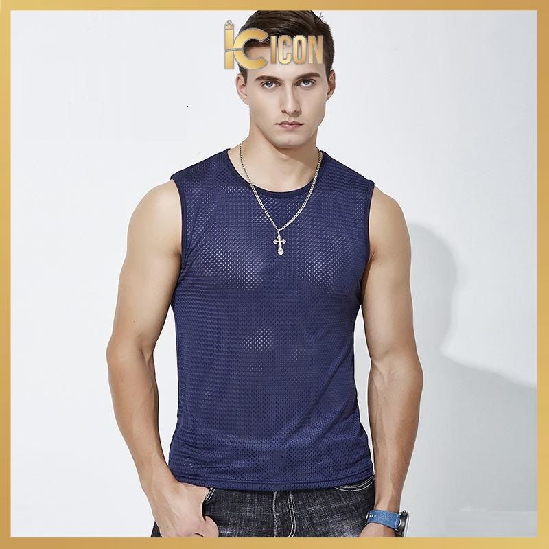 Áo Ba Lỗ Lưới Thể Thao Nam Cotton Co Giãn 4 Chiều Phù Hợp Phong Cách Tập GYM A3L01 - ICON