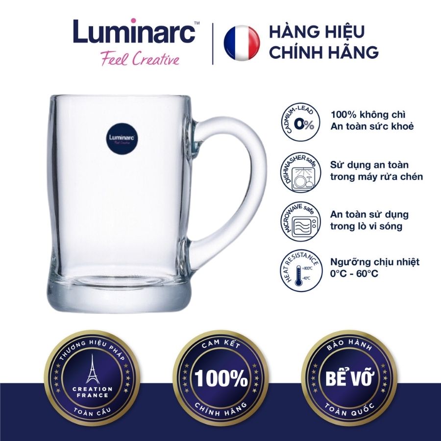 Bộ 6 ly bia thuỷ tinh luminarc benidorm 450ml - lubeg2616