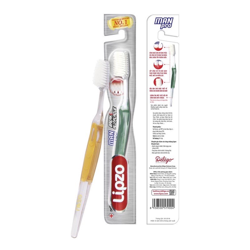 Bàn chải đánh răng lipzo pro for man cho nam giới men răng yếu