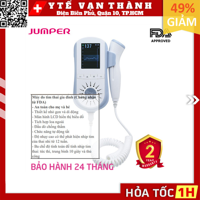 Máy Đo Tim Thai Gia Đình Jumper JPD - 100E Công Nghệ Đức -VT0967 - Y Tế