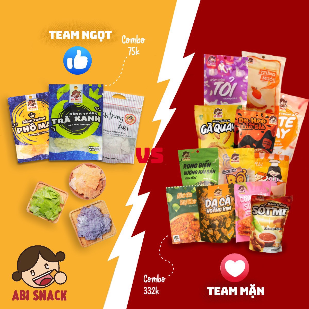 Bánh tráng abi combo mặn 12 loại