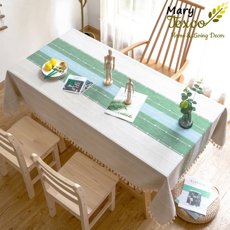 Khăn trải bàn Mary Texco cotton thêu vintage trang trí bàn ăn sang trọng, thanh lịch - KBCC17