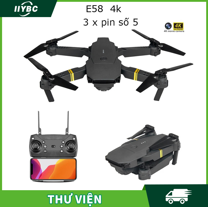 Flycam Mini /Flycam Wifi E58 Camera Hd 4k TặNg TúI đựNg đIềU KhiểN Từ Xa Quay Phim KếT NốI Wifi Có Tay CầM đIềU KhiểN Camera 4k Hd Wifi Fpv NhiếP ảNh Có Thể GậP LạI Quadcopter ChiềU Cao Cố địNh Drone ChuyêN NghiệP E58 3 X Pin Số 56 KêNh