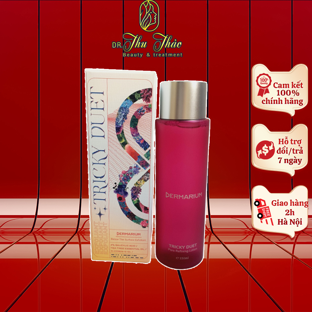 Toner Dermarium Tricky Duet 2% Salicylic Acid (BHA) tây da chết hóa học, làm sạch da 150ml