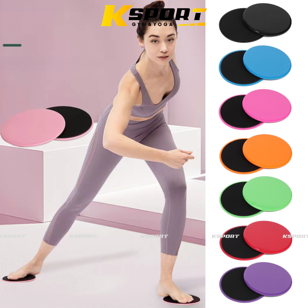 Đĩa trượt tập Gym và Yoga | Đĩa Tròn 18x18cm, Chất Liệu nhựa ABS | Sét 2 đĩa kèm hộp