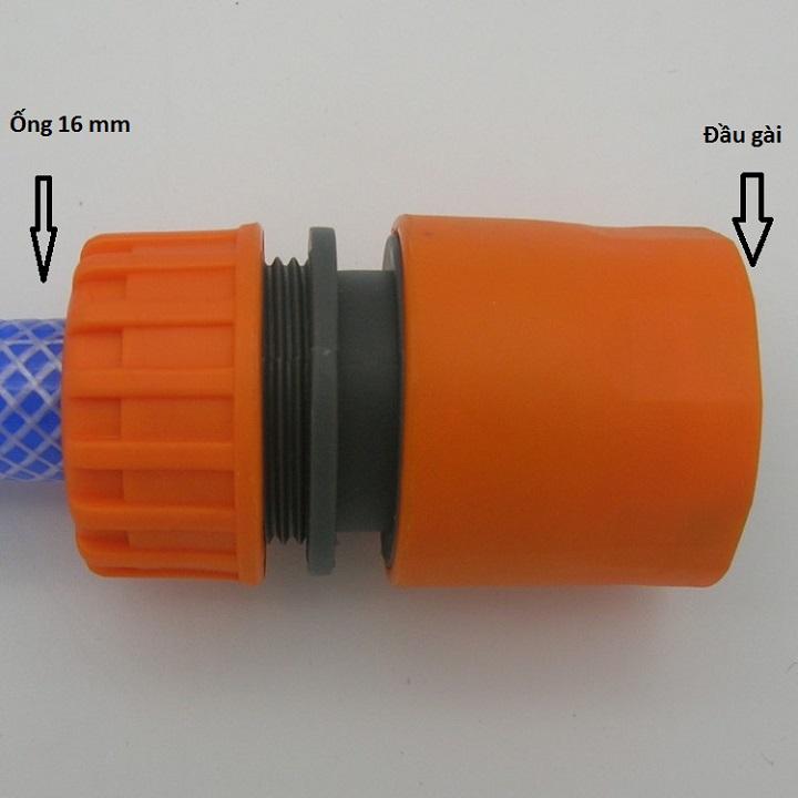 ĐẦU NỐI ỐNG 16MM RA ĐẦU NỐI KHỚP GÀI CHUẨN-MÀU CAM- DIY557