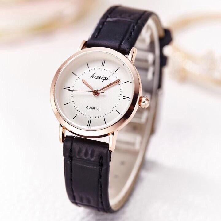 Đồng Hồ Nữ AH440 Kasiqi Dây Da Mặt Tròn Thời Trang Xinh Xắn