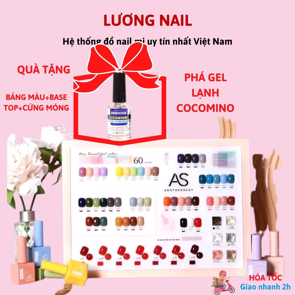 Set 60 màu sơn gel As mẫu mới chai vuông