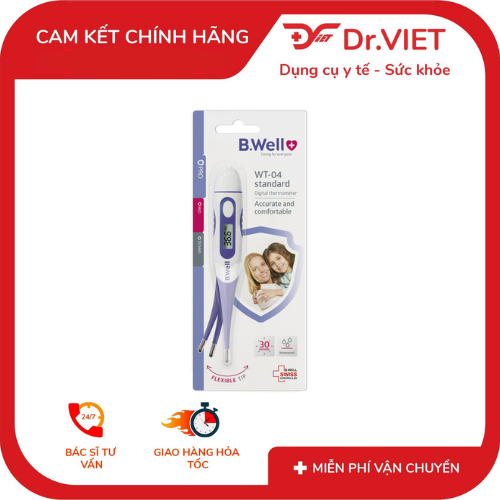 Nhiệt kế điện tử B.Well Swiss WT-04 Standard – Giải pháp đo thân nhiệt an toàn, chính xác cho cả gia đình Việc theo dõi thân nhiệt thường xuyên đóng vai trò quan trọng trong chăm sóc sức khỏe, đặc biệt với trẻ nhỏ, người già hoặc khi cần theo dõi bệnh