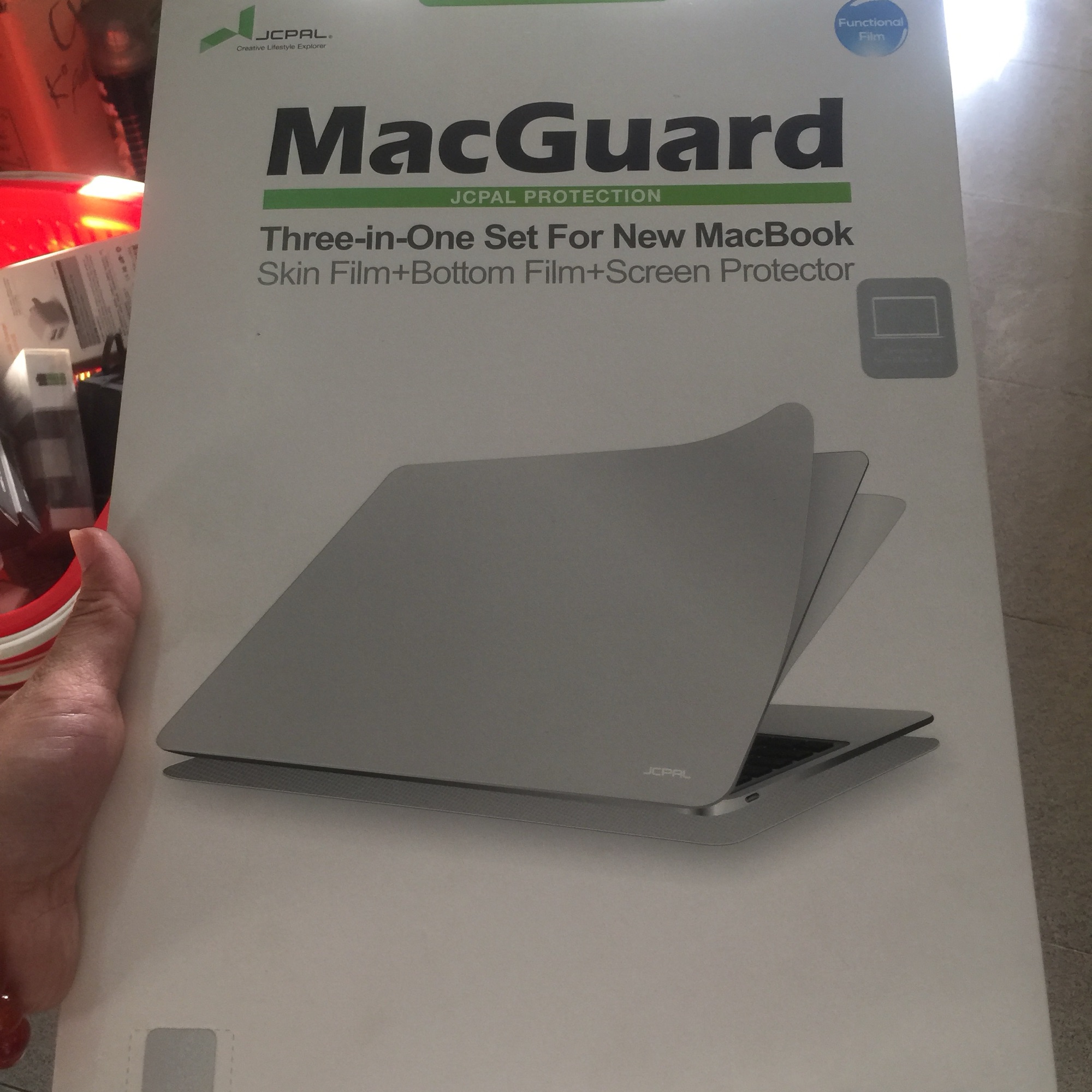 Bộ dán Macbook new 12 màu silver. Hàng chính hãng JCPAl