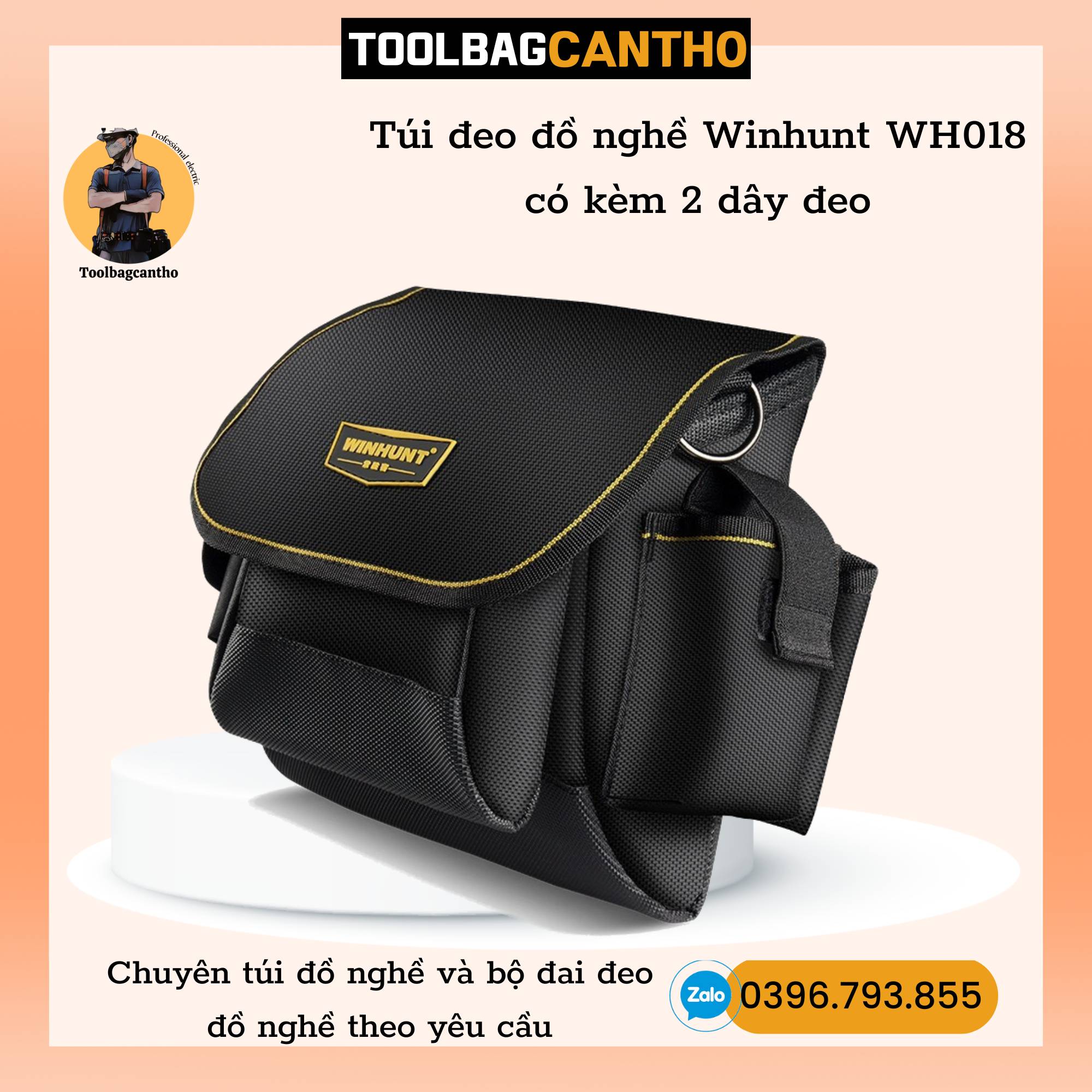 Túi đeo đồ nghề Winhunt WH018 có kèm 2 dây đeo