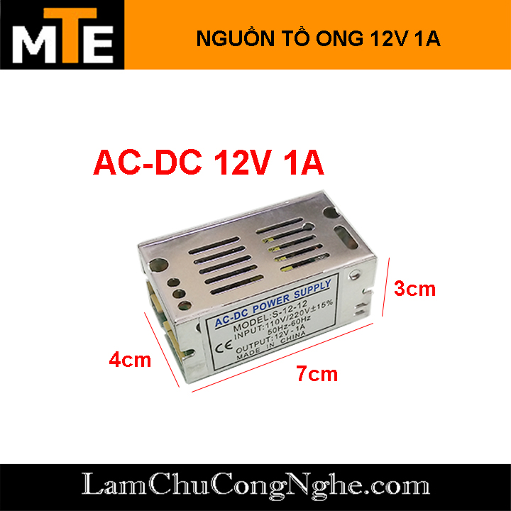 Nguồn tổ ong, nguồn led 12v 1a s-12-12