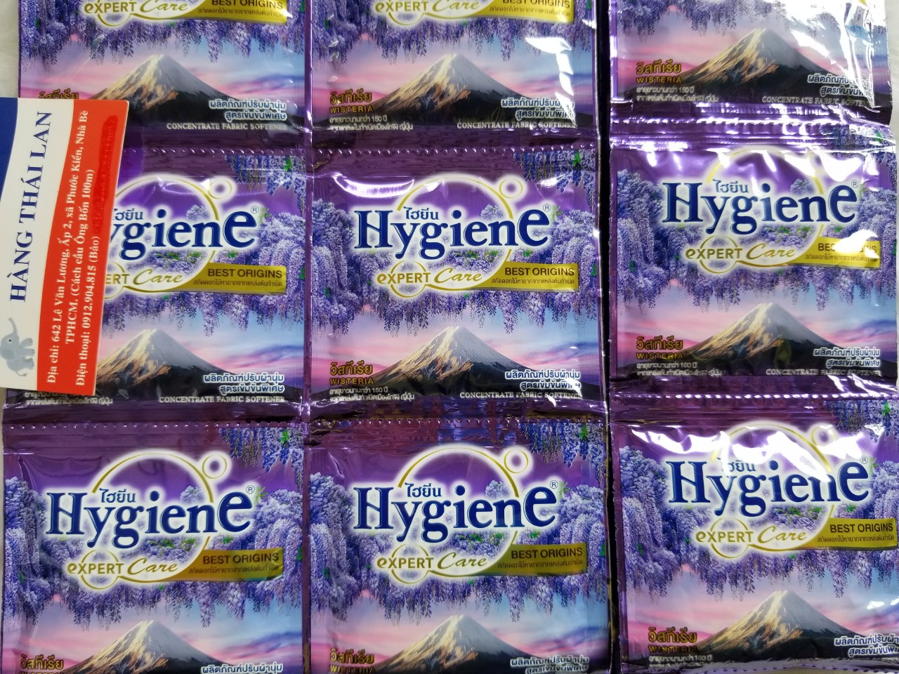 [HCM] Dây 12 gói Xả vải Hygiene 20ml Thái Lan Màu Tím Origins