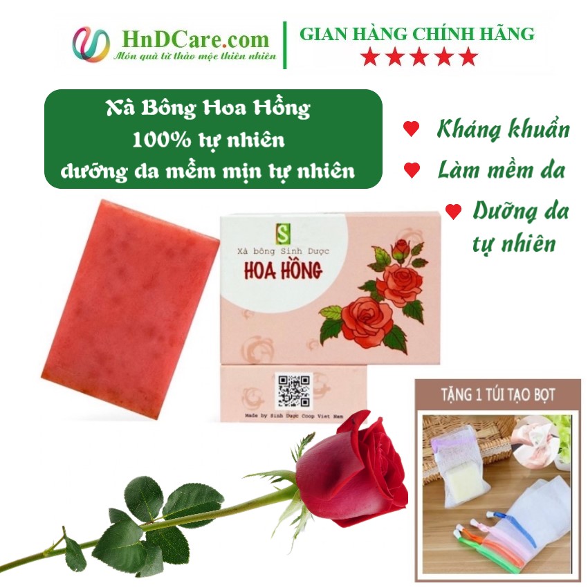 Xà bông hoa hồng - xà bông thảo dược sinh dược