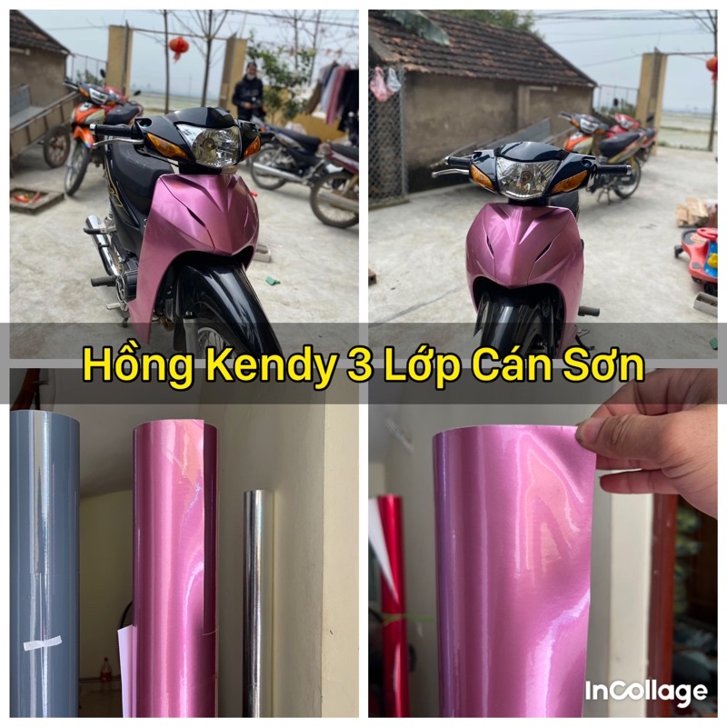 Decal kendy màu hồng phấn 3 lớp khổ 20cm