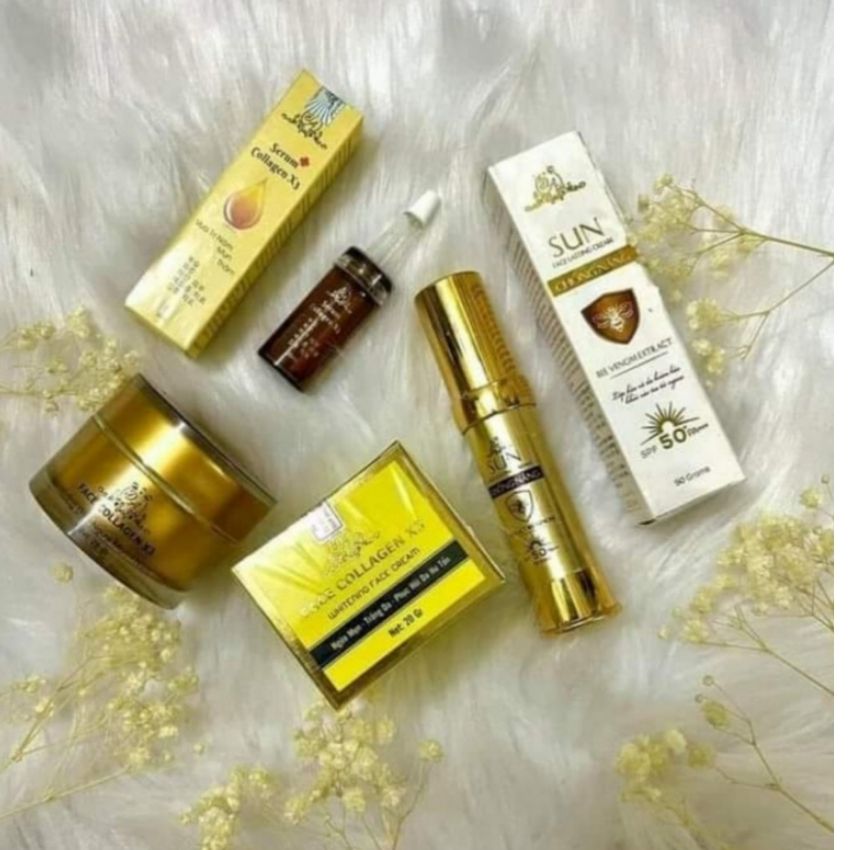 [CHÍNH HÃNG +QUÀ TẶNG 25K] Combo Dưỡng da kem Face Collagen X3 kèm Serum Dưỡng và Kem chống nắng Collagen X3 Hàng chính hãng mỹ phẩm Đông Anh –BUHA BH06- Dưỡng trắng da giảm thâm nám tàn nhang, làm trắng cấp ẩm-Tặng mặt nạ 25k.