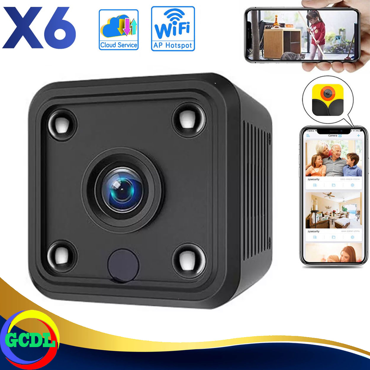 [ Xả Hàng ] Camera Mini Wifi X6 Fullhd 1080p Giám Sát, An Ninh, Hồng Ngoại Ẩn, Dễ Ng.ụy Trang, Kết Nối Wifi Điện Thoại Từ Xa, Full Hd 1080p, Góc Quay Rộng, Hỗ Trợ Thẻ Nhớ Lên Tới 126gb Giúp Bạn Thoải Mái Lưu Trữ, Bảo Hành 1 Đổi 1