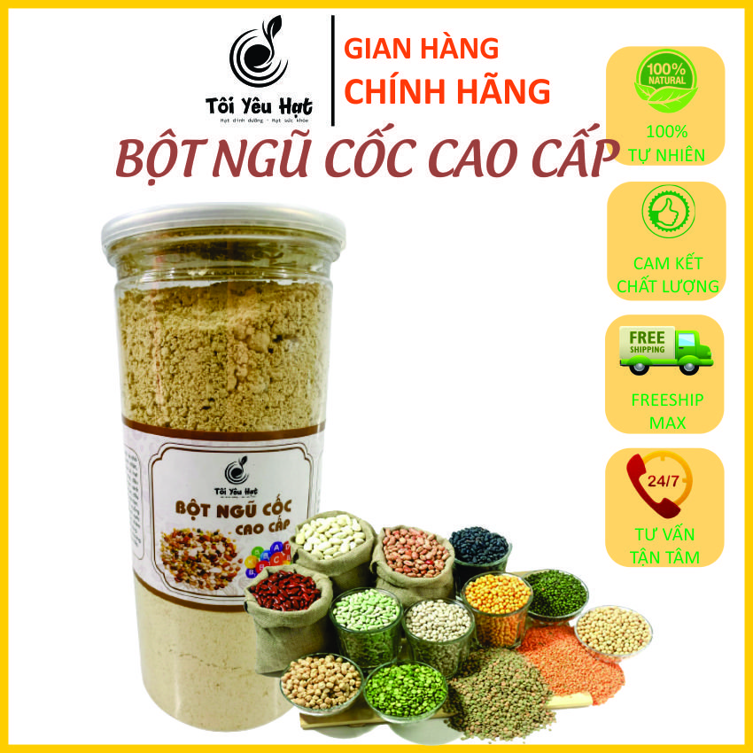 [FreeshipMax]Bột ngũ cốc dinh dưỡng mẹ bầu lợi sữa tăng cân giảm cân 17 loại hạt không đậu nành 500gr Tôi Yêu Hạt