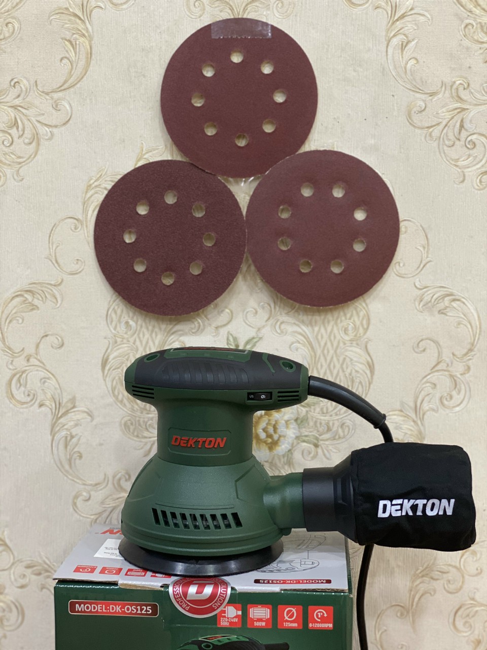 Máy chà nhám tròn 450w dekton dk-os125