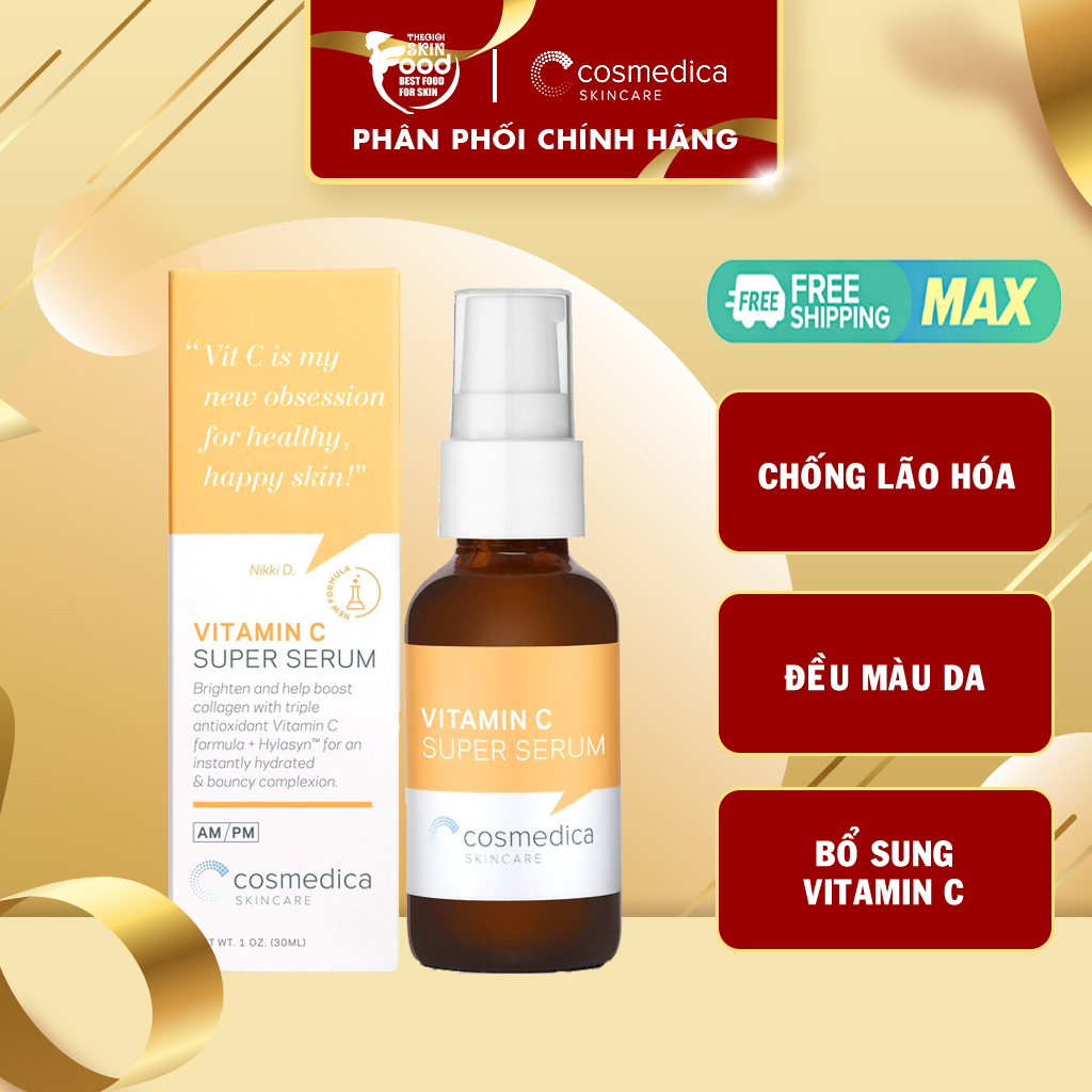 Tinh Chất Dưỡng Da Trắng Sáng Đều Màu Cosmedica Vitamin C Super Serum 30ml