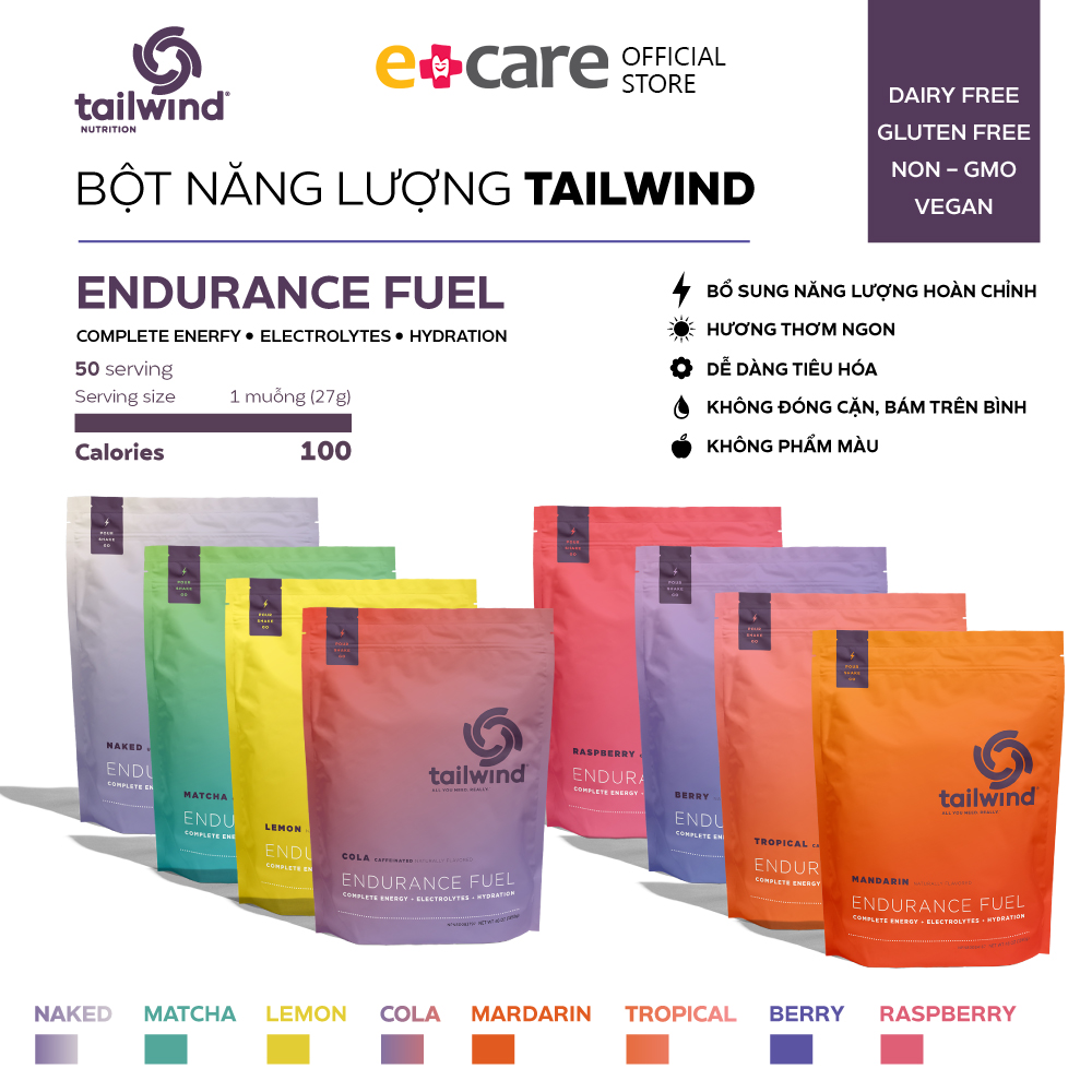 Bột năng lượng thể thao Tailwind Endurance Fuel gói lớn 30-50 servings